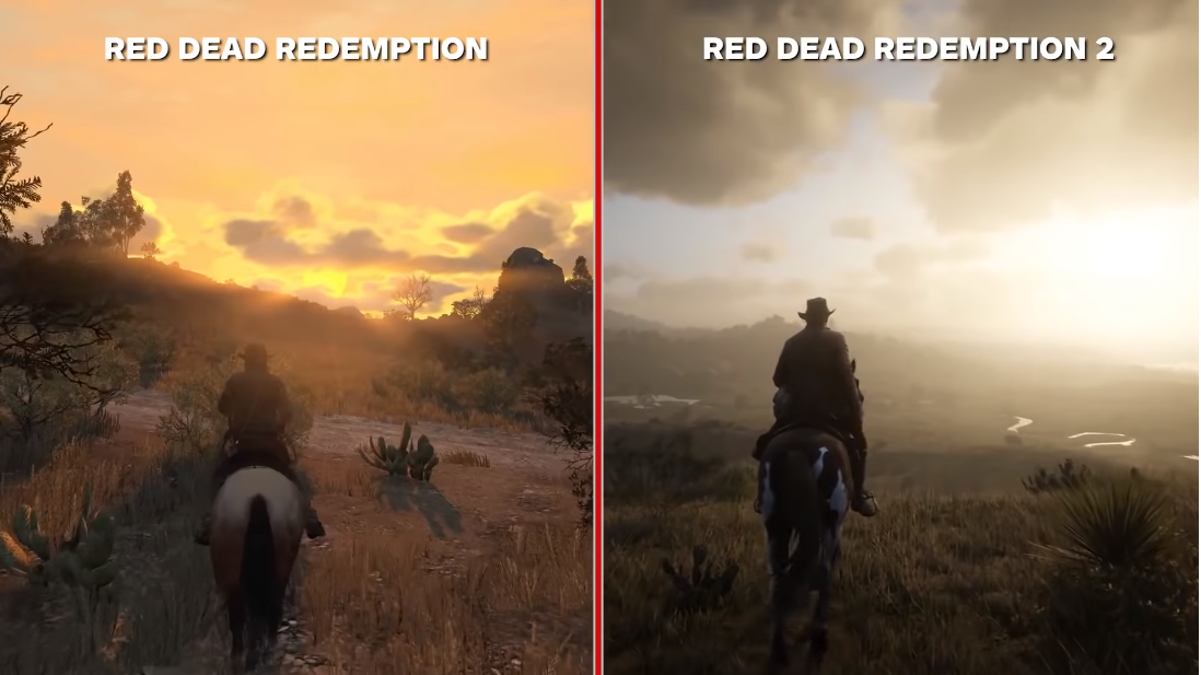 Red Dead 1 vs. Red Dead 2 side-by-side comparison : r/reddeadredemption