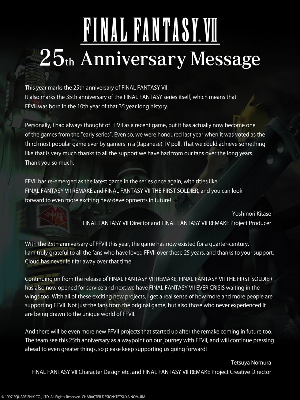 FINAL FANTASY VII EVER CRISIS – 25th Anniversary Celebration Trailer 