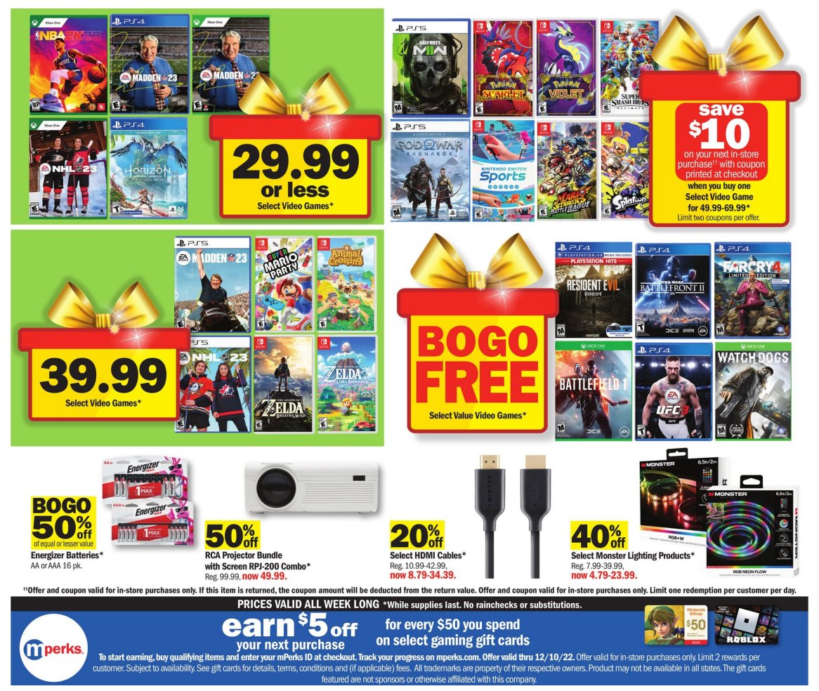 Meijer Black Friday 2022 Shows Switch, PS4, PS5, and Xbox Games