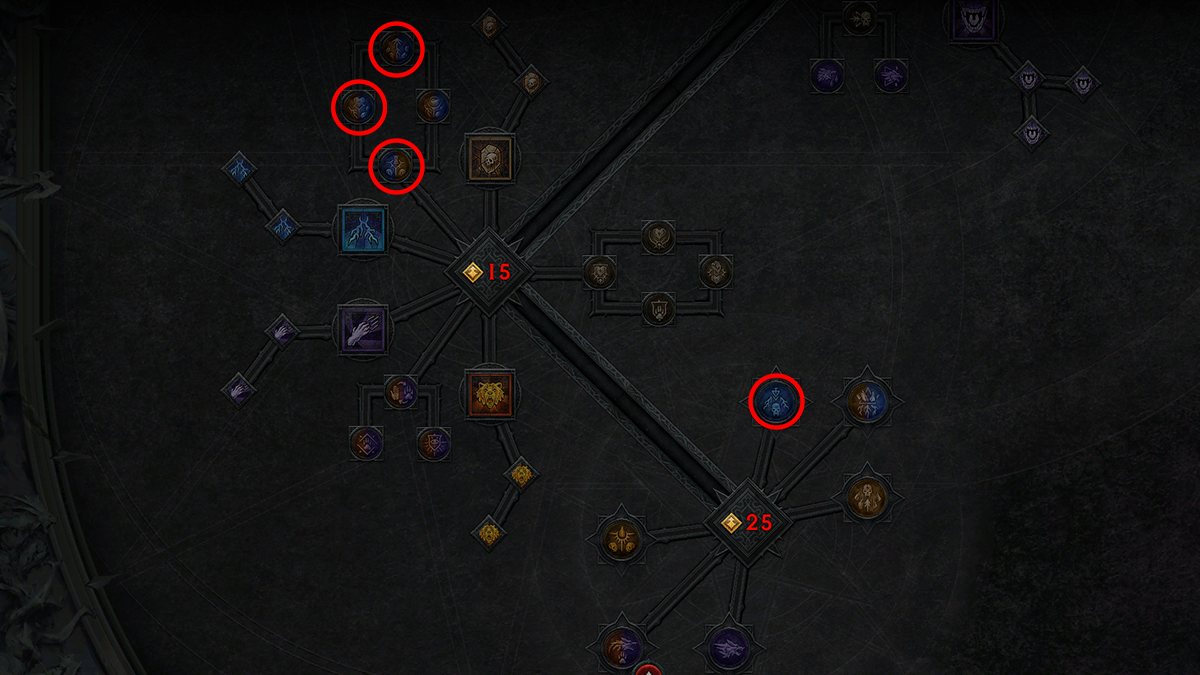 A screenshot of the tier 6 Druid skill tree in Diablo 4.