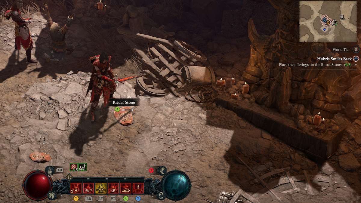 A screenshot of Hubris Smiles Back Ritual Stone in Diablo 4.