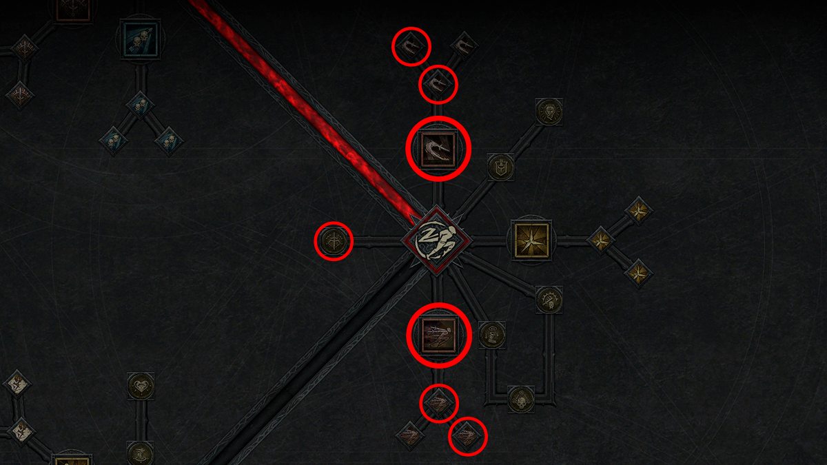 A screenshot of the tier 2 Rogue skill tree in Diablo 4.