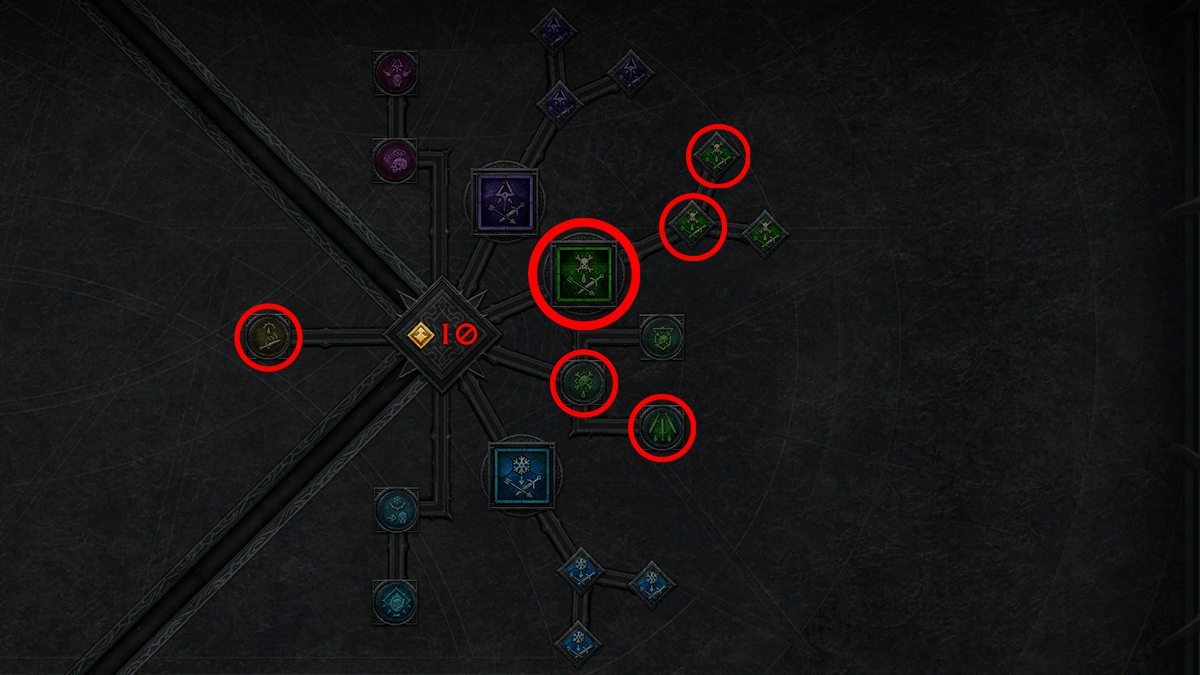 A screenshot of the tier 4 Rogue skill tree in Diablo 4.