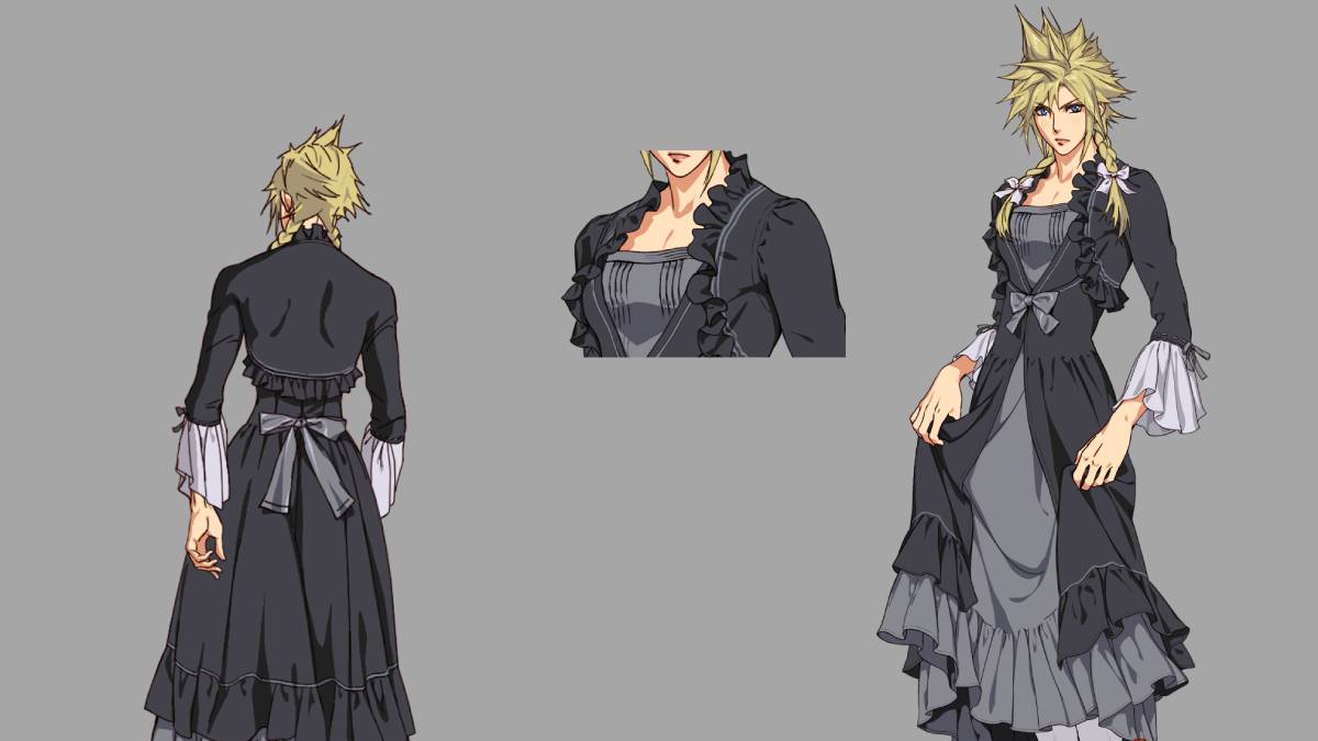 Final Fantasy VII Remake Concept Art of Cloud dans une robe apparaît ...