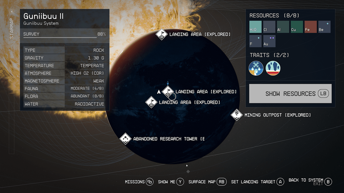 how to 100% survey a planet Starfield