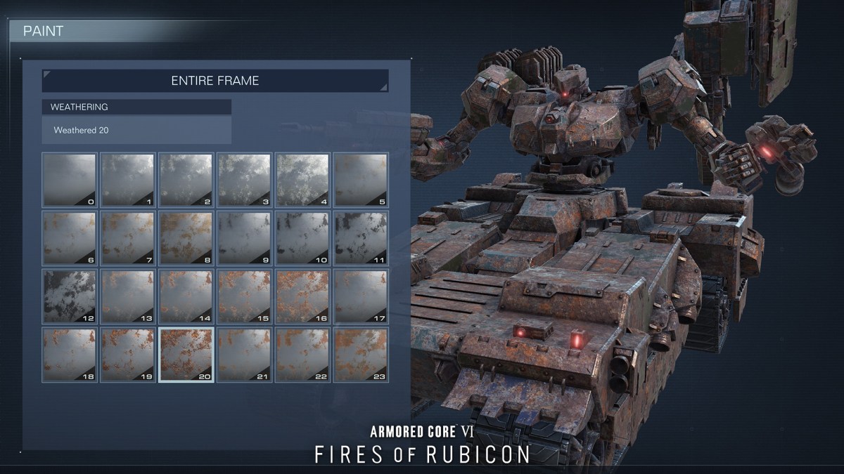 Armored Core VI Image Editor and Paint Selections Shown