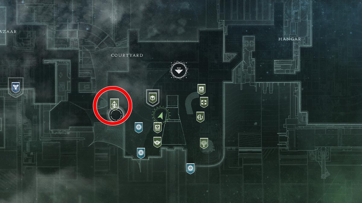 Map location of the Special Deliveries Terminal in Destiny 2.