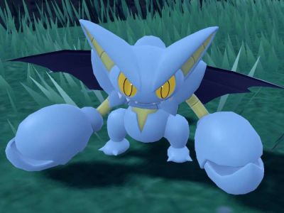 Screenshot of Shiny Gliscor in Pokemon Scarlet and Violet.