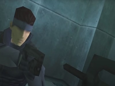 Solid Snake aims in Metal Gear Solid