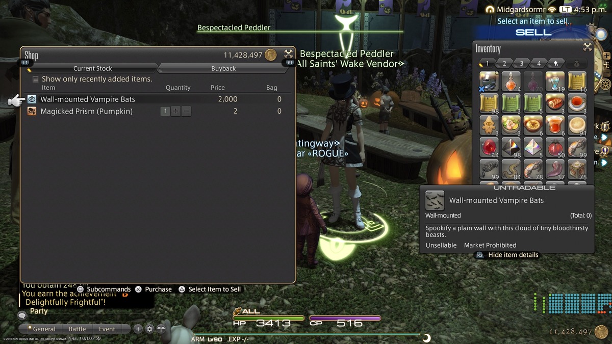 How to Get the FFXIV All Saints’ Wake Charm Emote and Vampire Bats