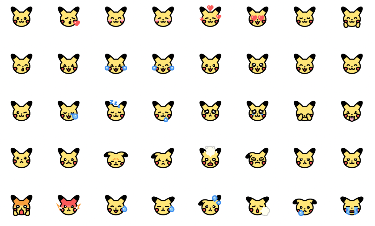 Pikachu emoji stickers Line