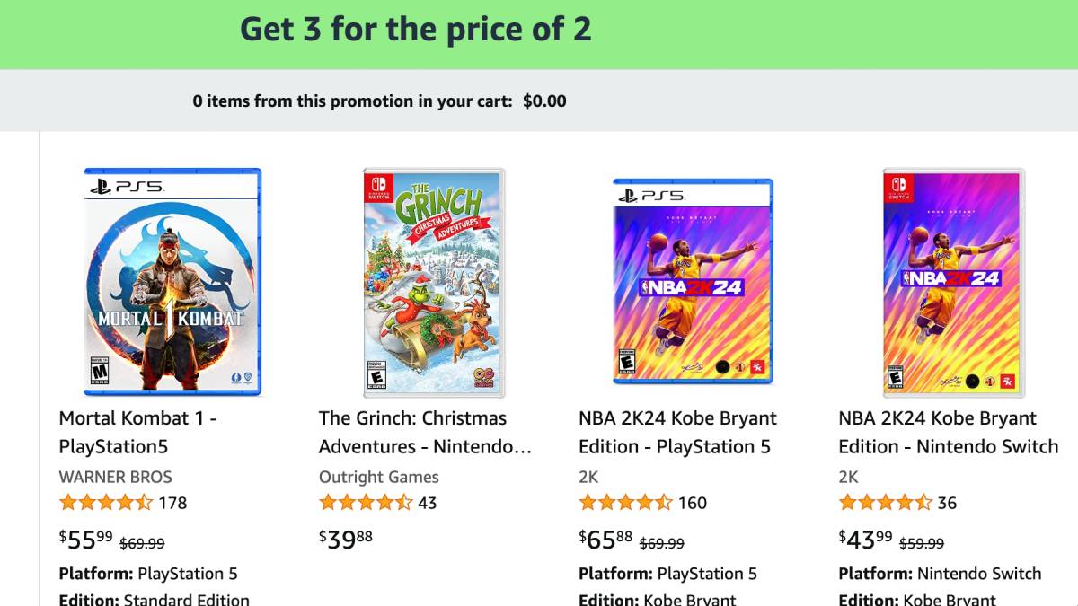 Video Games are Buy 2, Get 1 Free on