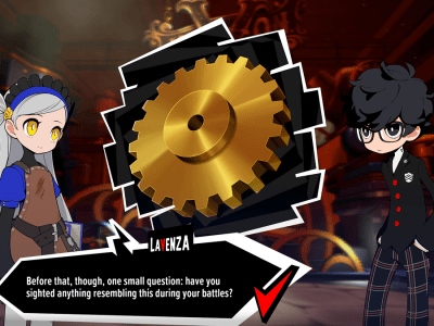 Talking to Lavenza about Persona in Persona 5 Tactica