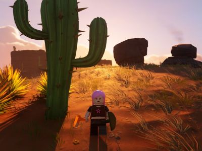 Screenshot of a cactus in LEGO Fortnite.