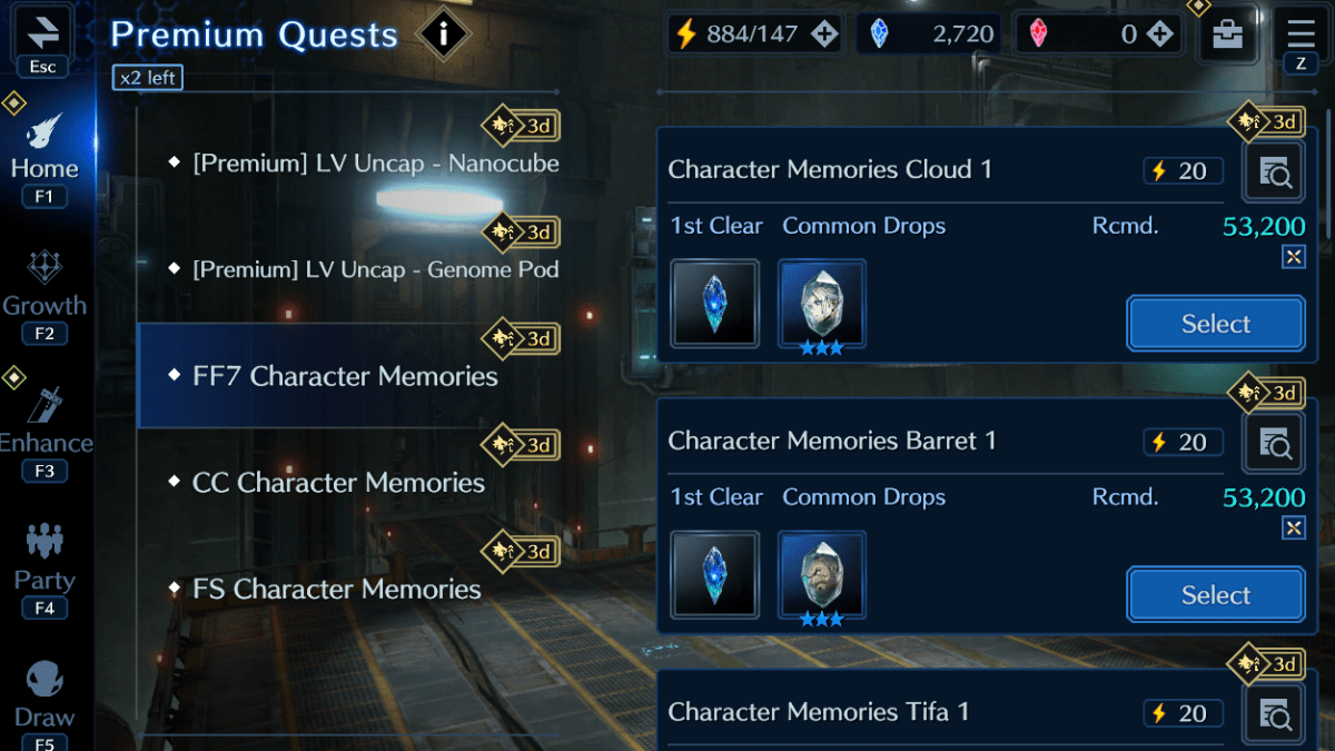 How to Get Character Memories FFVII Ever Crisis