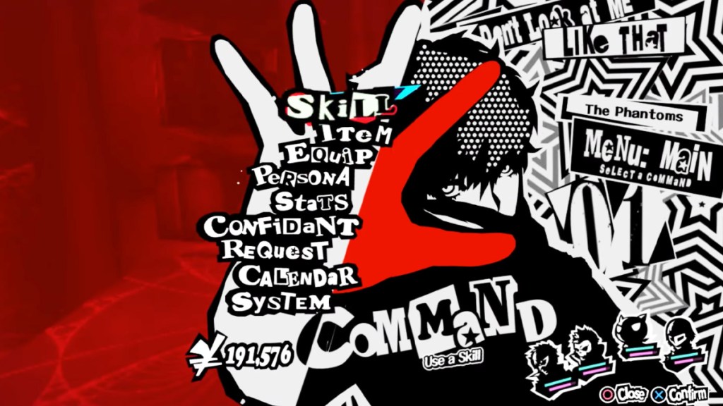 Screenshot of Persona 5 Royal Menu