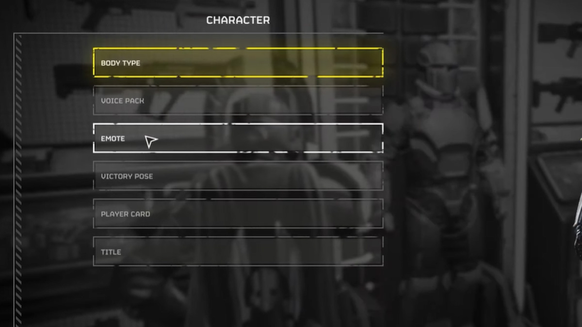 Screenshot of Character Emote menu in Helldivers 2