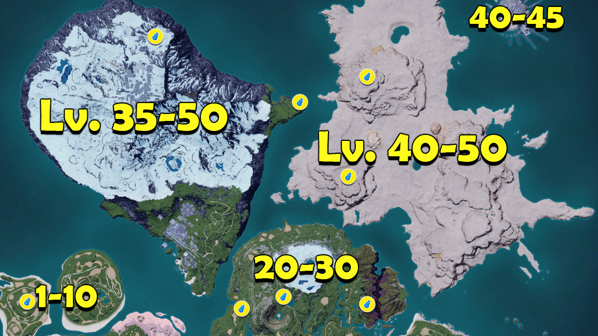 Palworld Map Levels And Boss Order Guide Siliconera   Palworld Astral Mountains Dessicated Desert Map Levels 