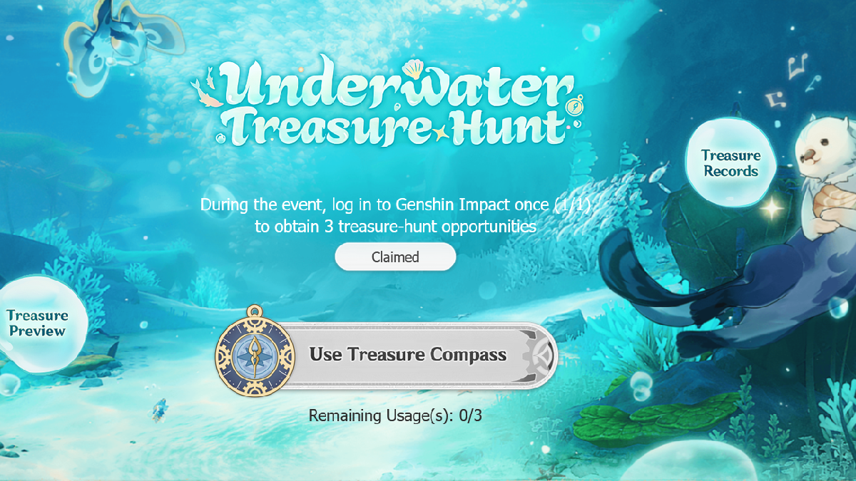 Genshin Impact Underwater Treasure Hunt Event Now Live