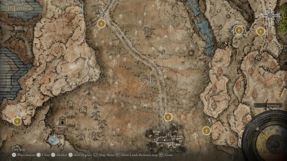 Location of the First Furnace Golem on the map: north of the Scorched Ruins