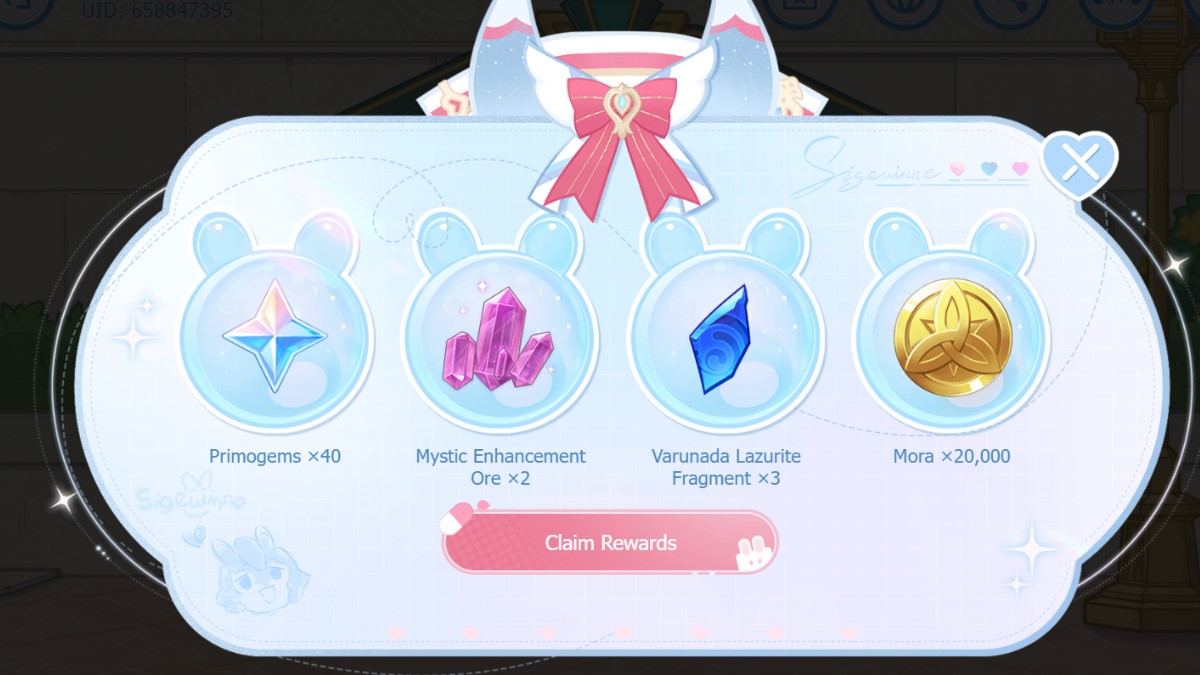 Carious rewards are displayed on a light blue background