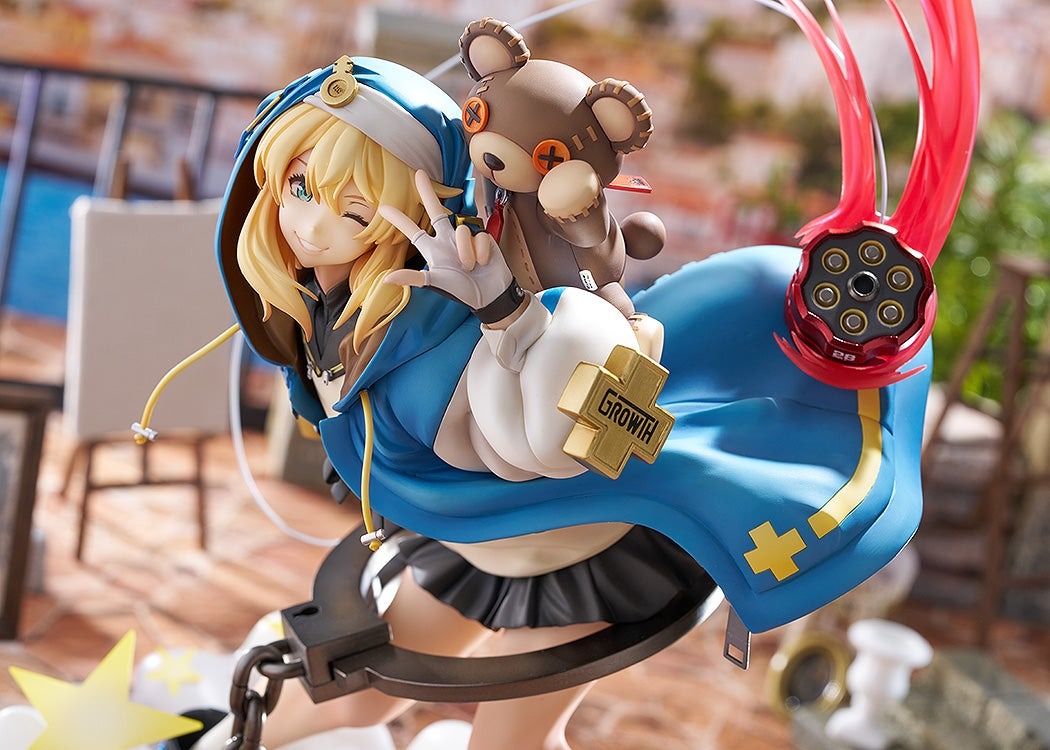 Guilty Gear Strive Bridget figure by Phat Company - close-up hooded