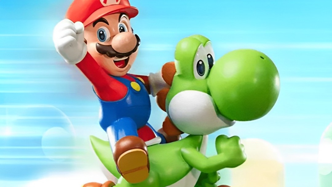 Mario rides on Yishu's back