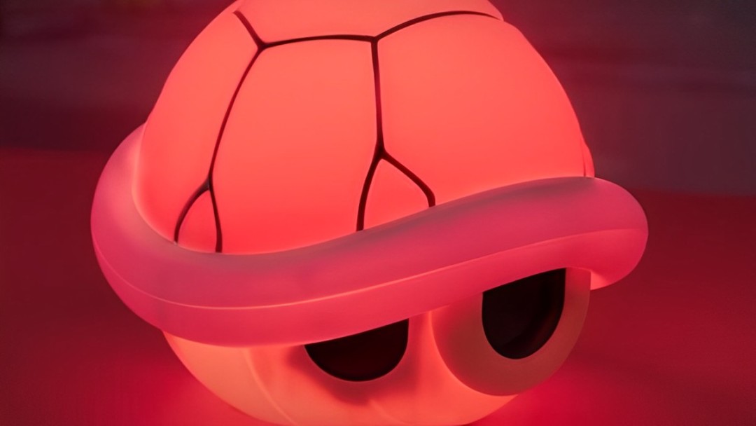 a glowing red shell
