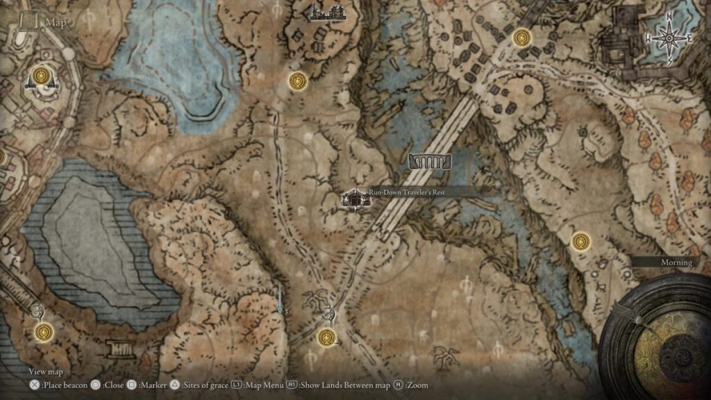 point on the map of the Shadow Realm where the Cookbook is found ,the Rundown Traveler's Rest