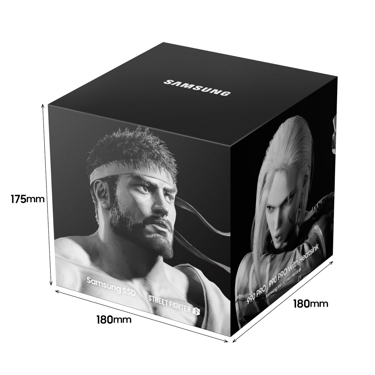Street Fighter 6-branded Samsung Pro 990 M2 SSD box - dimensions