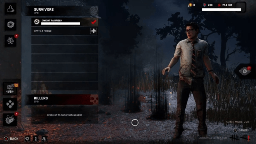 Dead by Daylight Survivor Menu