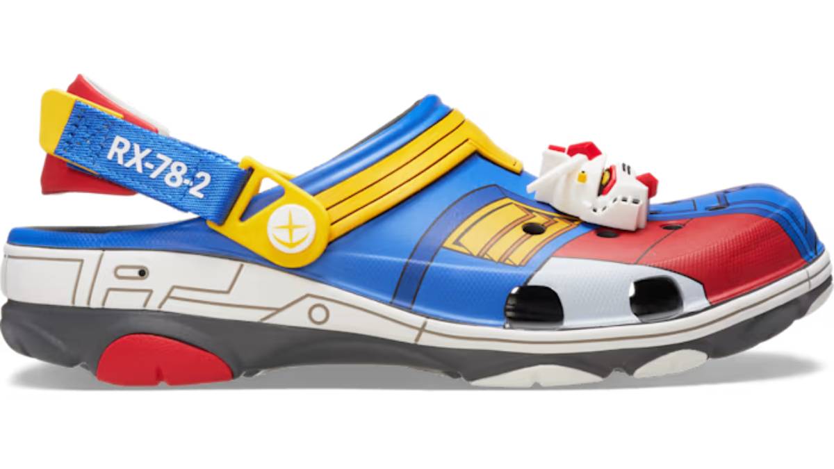 The Gundam Crocs are available now for adults and kids, alongside Jibbitz charms of major characters like Amuro Ray and Char Aznable.