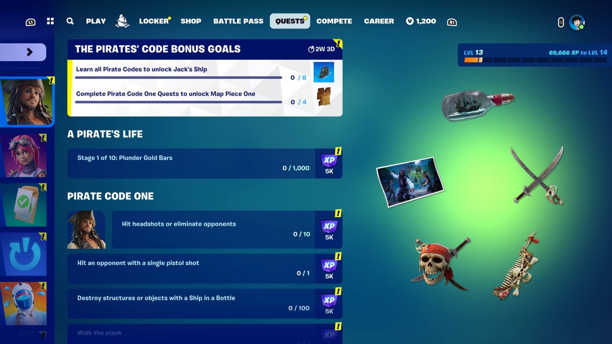 Comment terminer toutes les quêtes de Fortnite Cursed Sails Pirates des Caraïbes