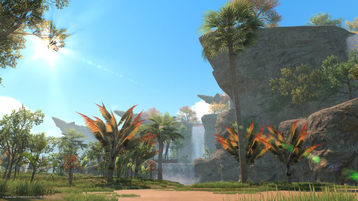 View of Kozama'uka's waterfalls and hte jungle below