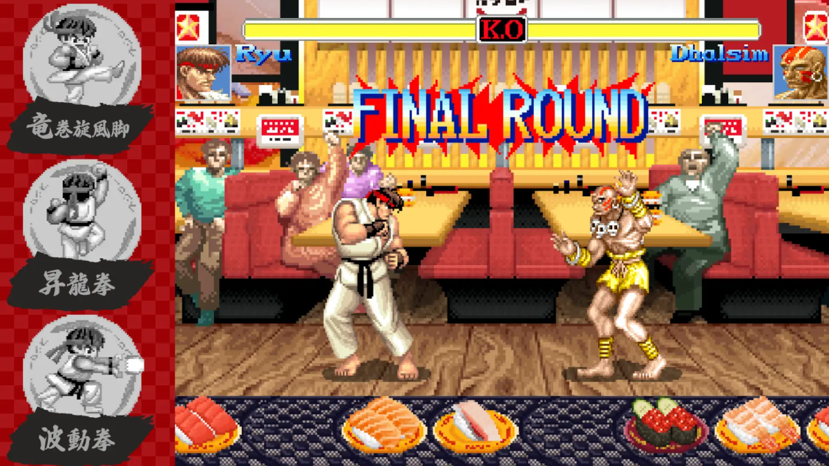 Street Fighter Sushiro collaboration - SF2 themed mobile minigame