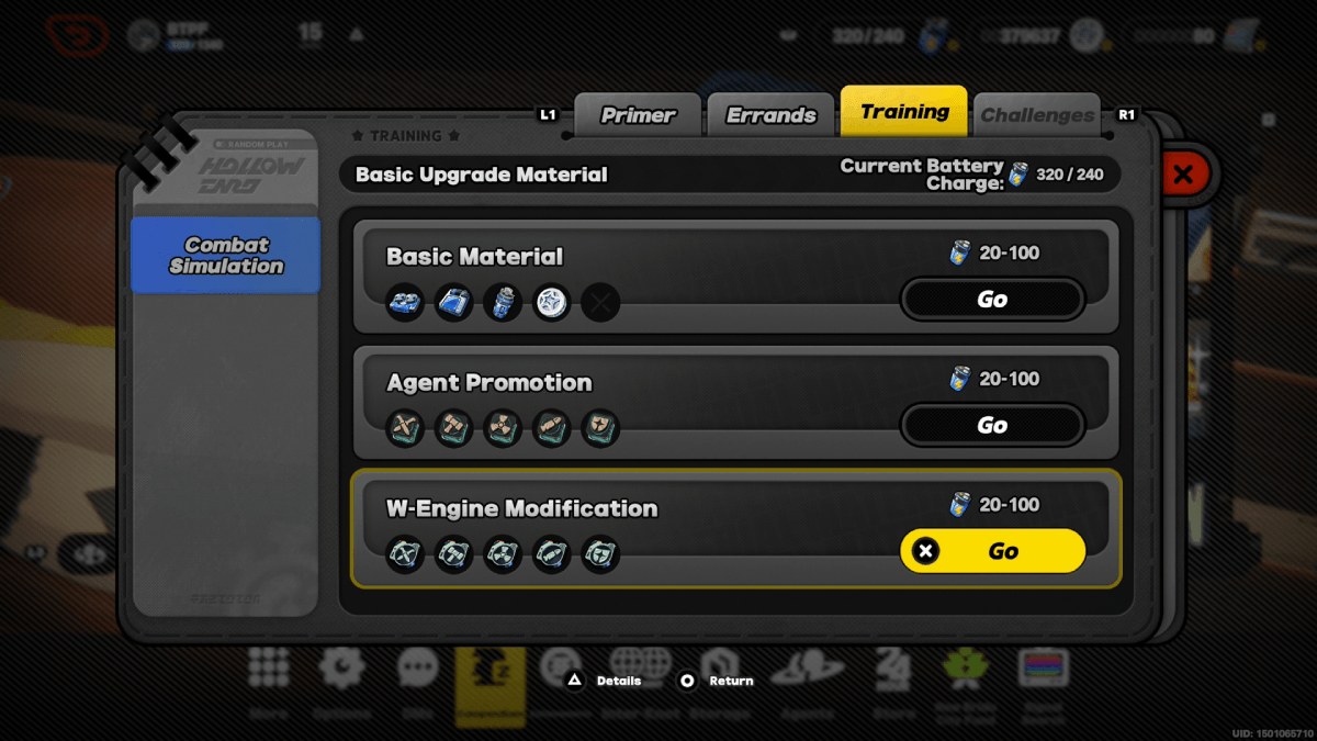 Zenless Zone Zero W-Engine Modification in Combat Simulation