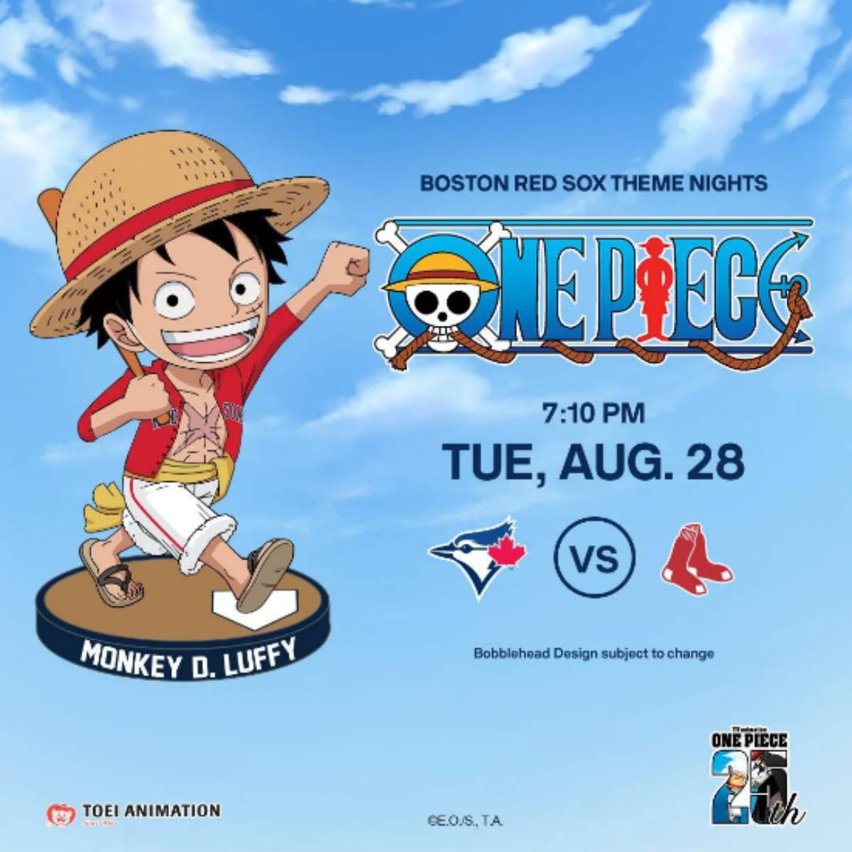 Boston Red Sox One Piece Night Includes Luffy Bobblehead 2