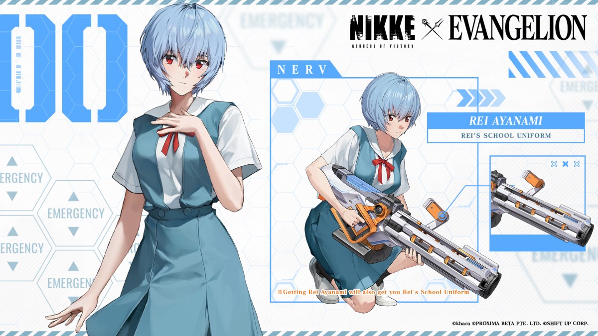 NIKKE Evangelion Asuka, Mari, and Rei's Profiles and Costumes Shared