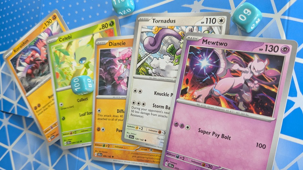 Koraidon Celebi Diancie Tornadus Mewtwo cards