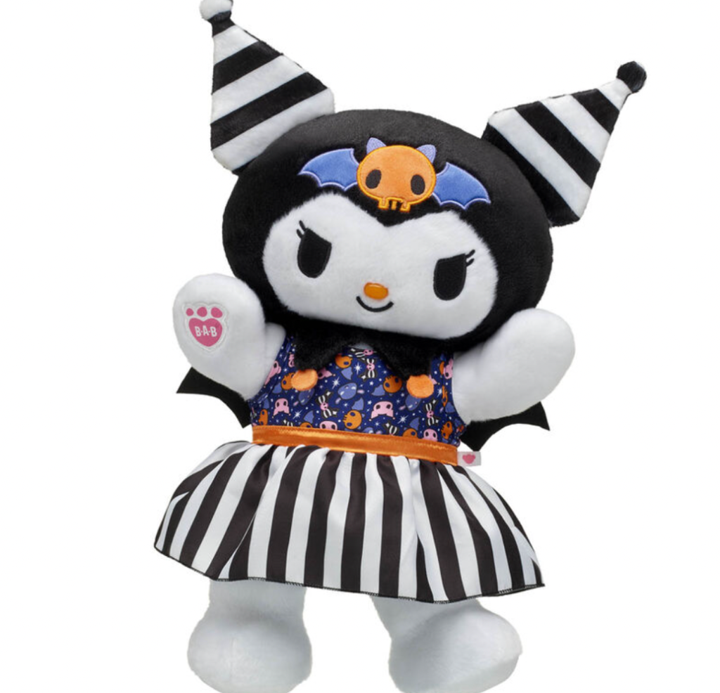 Spooky Bat Kuromi Halloween plush Build-a-Bear Candy Corn Cinnamoroll