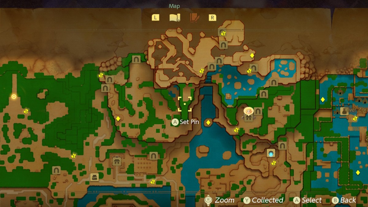 All Legend of Zelda: Echoes of Wisdom Waypoints on Full Map