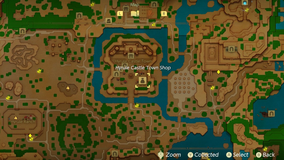 All Legend of Zelda: Echoes of Wisdom Waypoints on Full Map