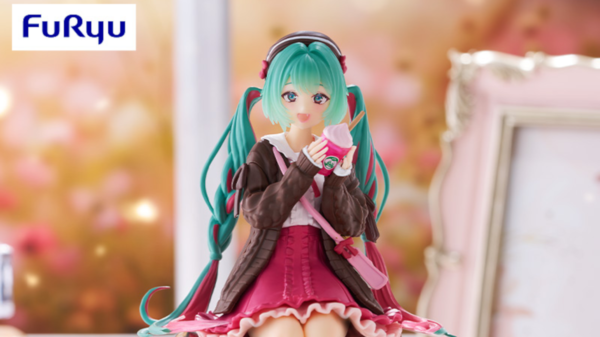 Hatsune Miku Autumn Date Pink version noodle stopper figure by FuRyu