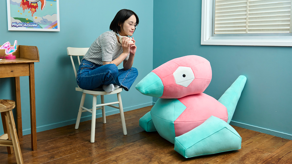 Life-sized Pokemon plush of Porygon