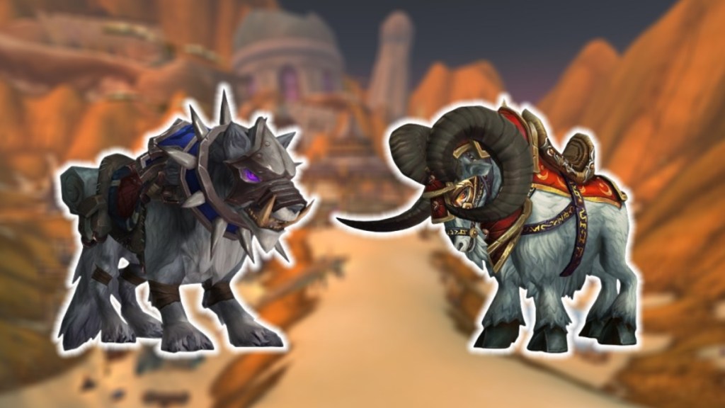 The wolf and ram mounts from Korrak's Revenge in World of Warcraft