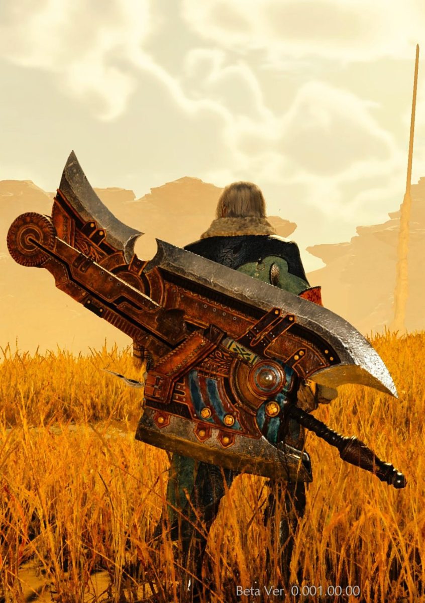 Hunter with the Switch Axe equipped in MHWilds