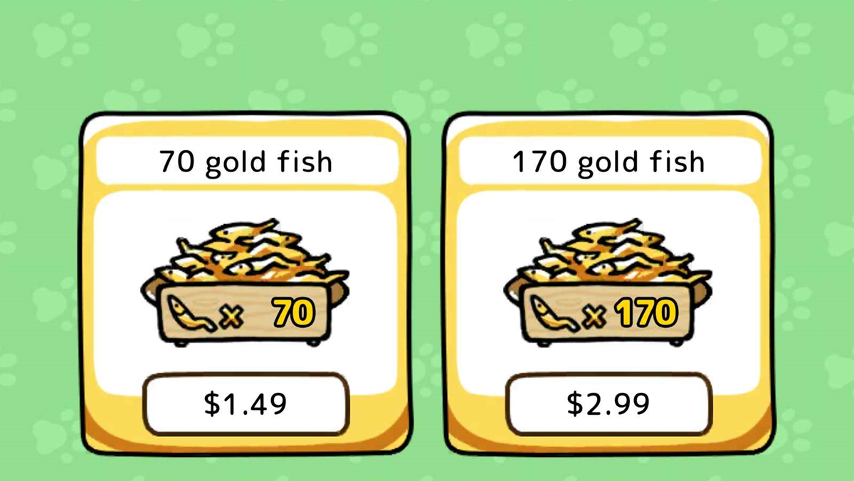 neko atsume 2 gold fish