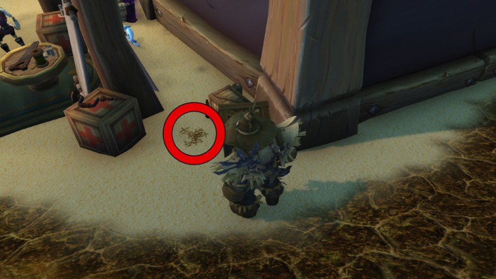 The Red Hair clue circled in World of Warcraft