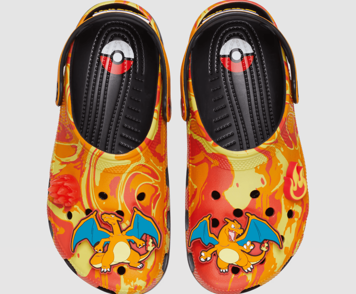 Pokemon Crocs are available in Charizard adult and children's sizes