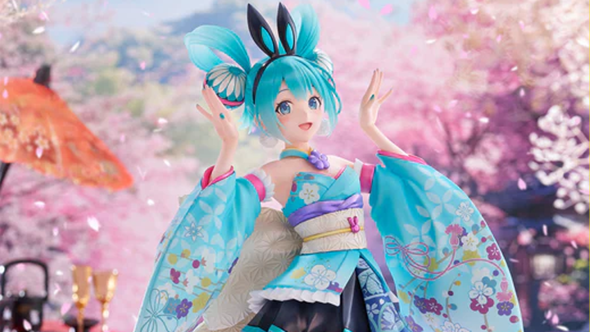 La figura de Furyu Hatsune Miku la viste como un conejito con un kimono